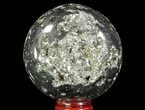 Polished Pyrite Sphere - Peru #65863-1